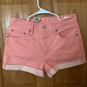 NWT Levi's 501 High Waisted Pink Denim Shorts